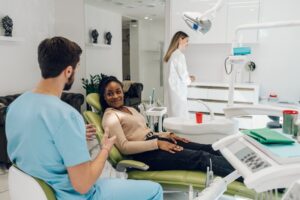 a patient at a dental implant consultation